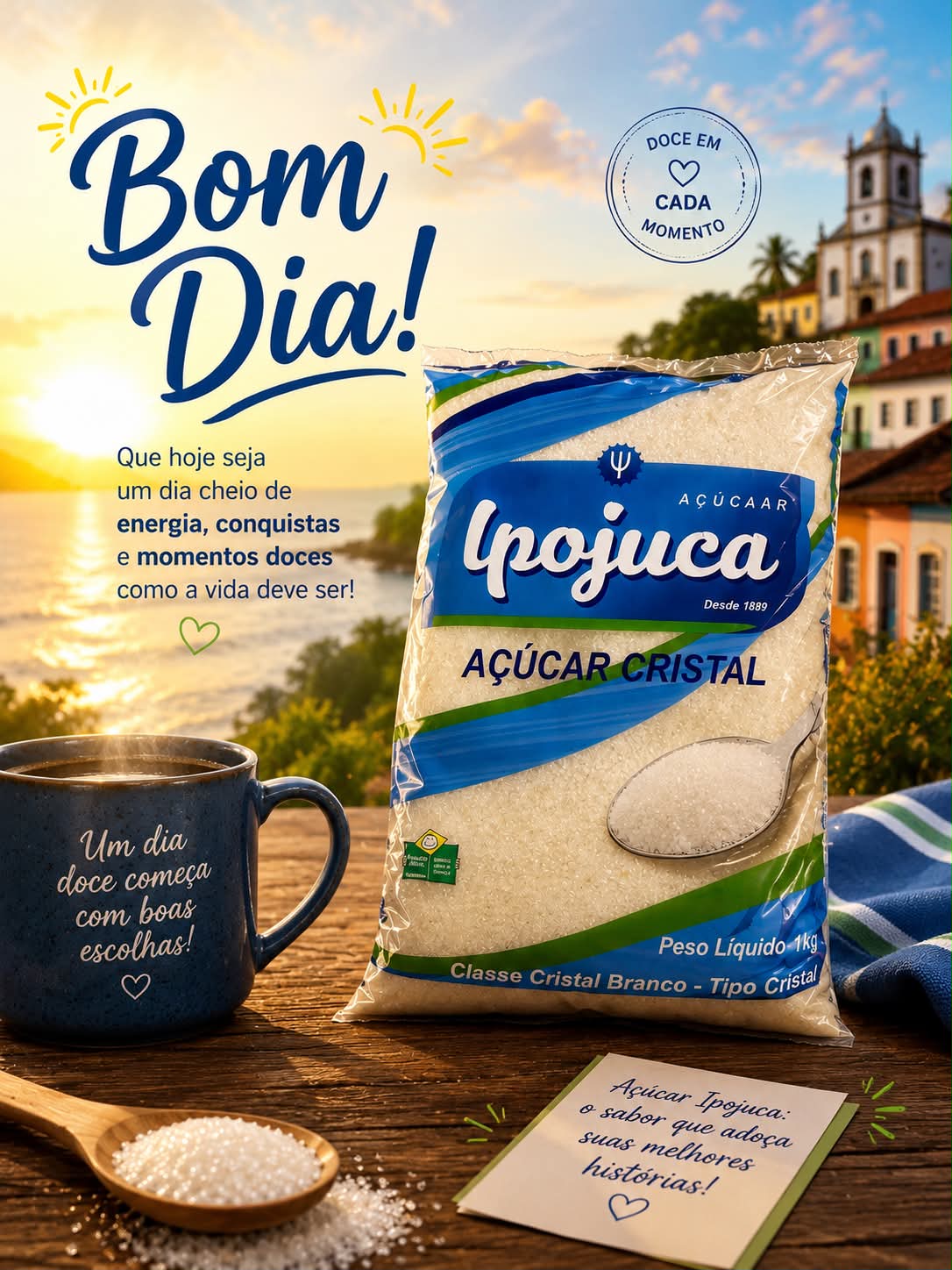 Açúcar Cristal Ipojuca — bom dia com energia e momentos doces